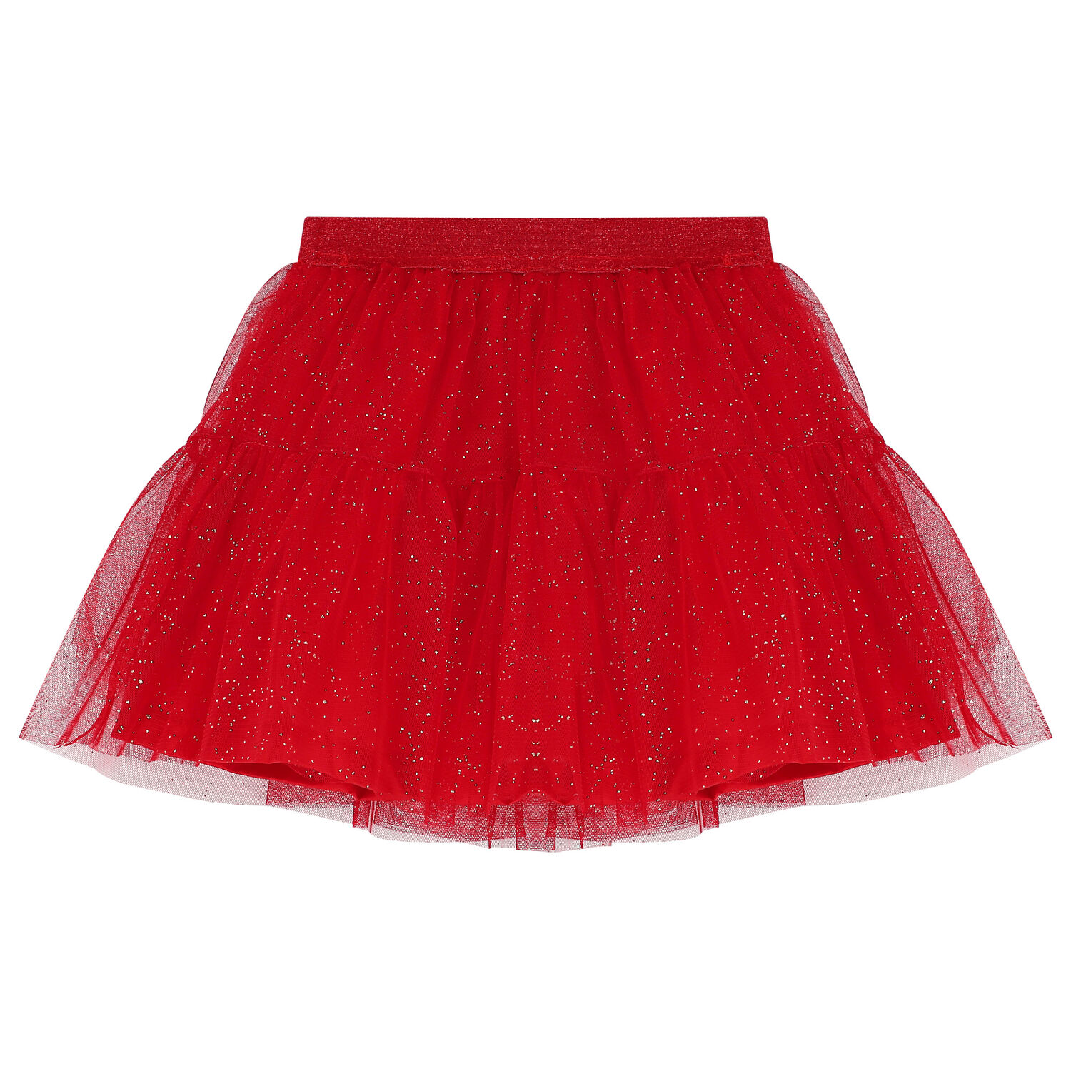 Girls White & Red Tulle Skirt Set, 2, hi-res